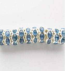 Rondelle Spacer 6mm Silver/Light Blue